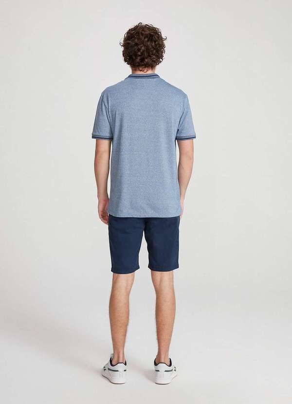 Hering - Camisa Polo Basica Masculina em Malha Texturizada Azul 6