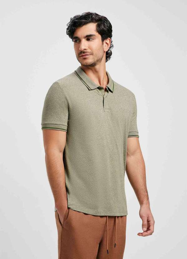 Hering - Camisa Polo Basica Masculina em Malha Texturizada Verde