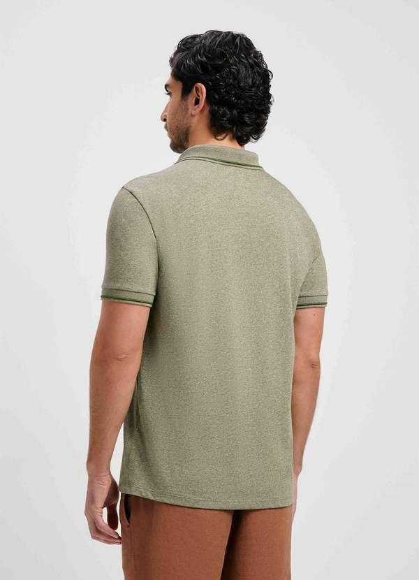 Hering - Camisa Polo Basica Masculina em Malha Texturizada Verde 3