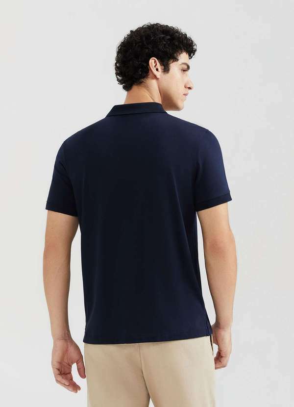 Hering - Camisa Polo Basica Masculina Manga Curta Pima Azul 3