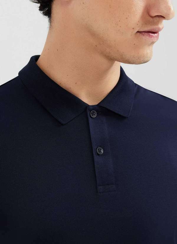 Hering - Camisa Polo Basica Masculina Manga Curta Pima Azul 4