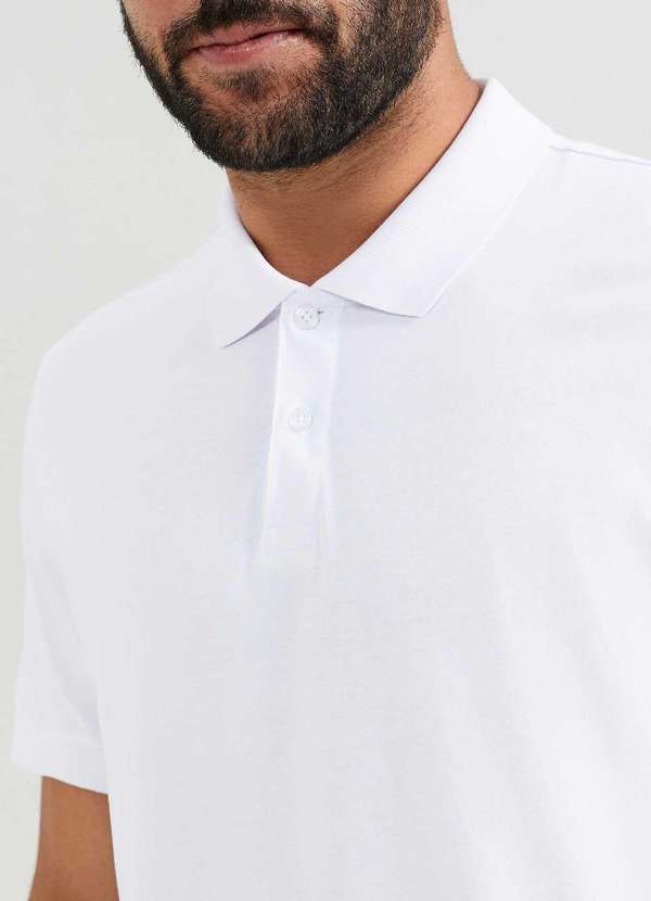 Hering - Camisa Polo Basica Masculina Manga Curta Pima Branco 2
