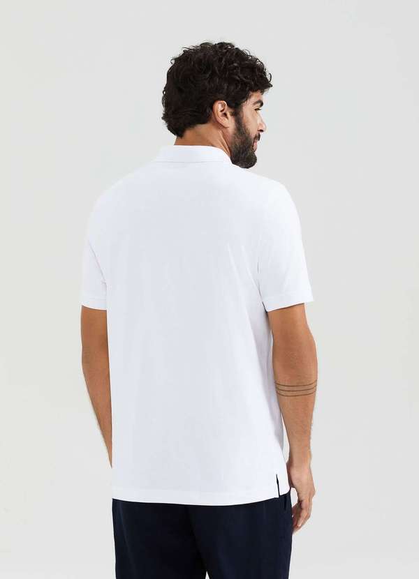 Hering - Camisa Polo Basica Masculina Manga Curta Pima Branco 3
