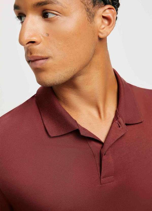 Hering - Camisa Polo Basica Masculina Manga Curta Pima Marrom