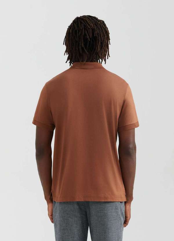 Hering - Camisa Polo Basica Masculina Manga Curta Pima Marrom 3