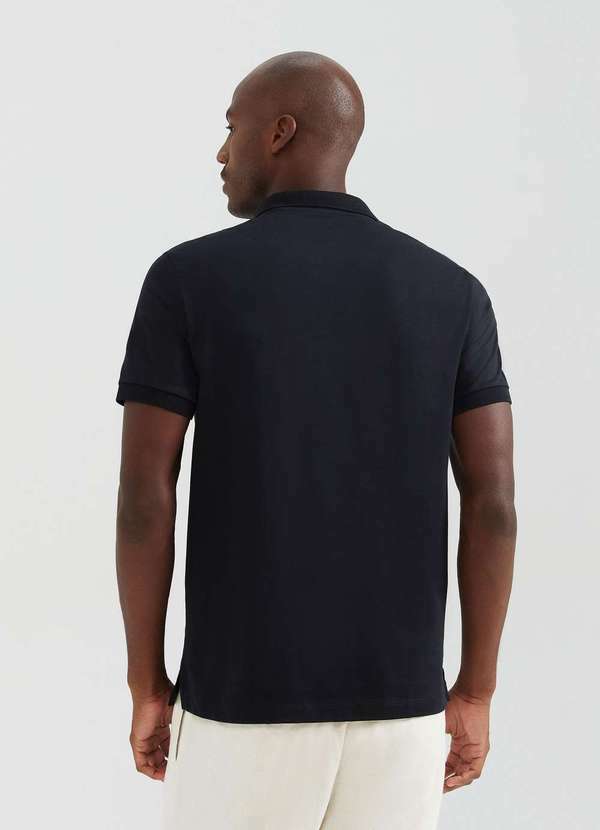 Hering - Camisa Polo Basica Masculina Manga Curta Pima Preto 3