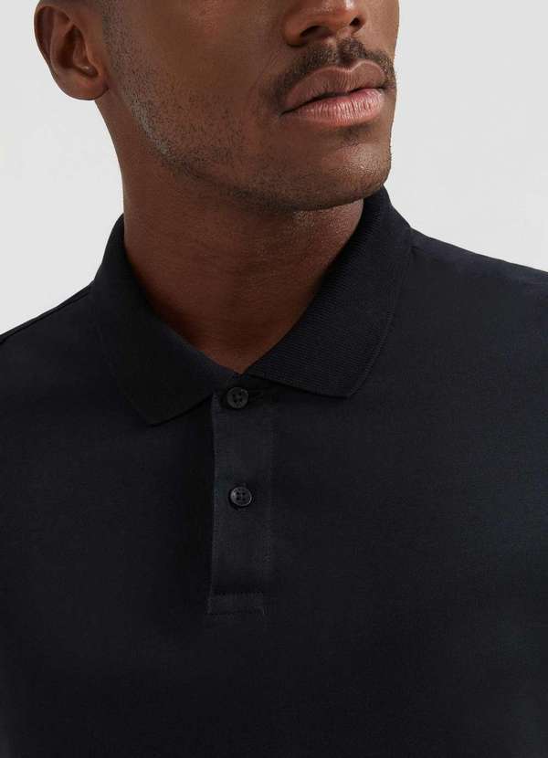 Hering - Camisa Polo Basica Masculina Manga Curta Pima Preto 4