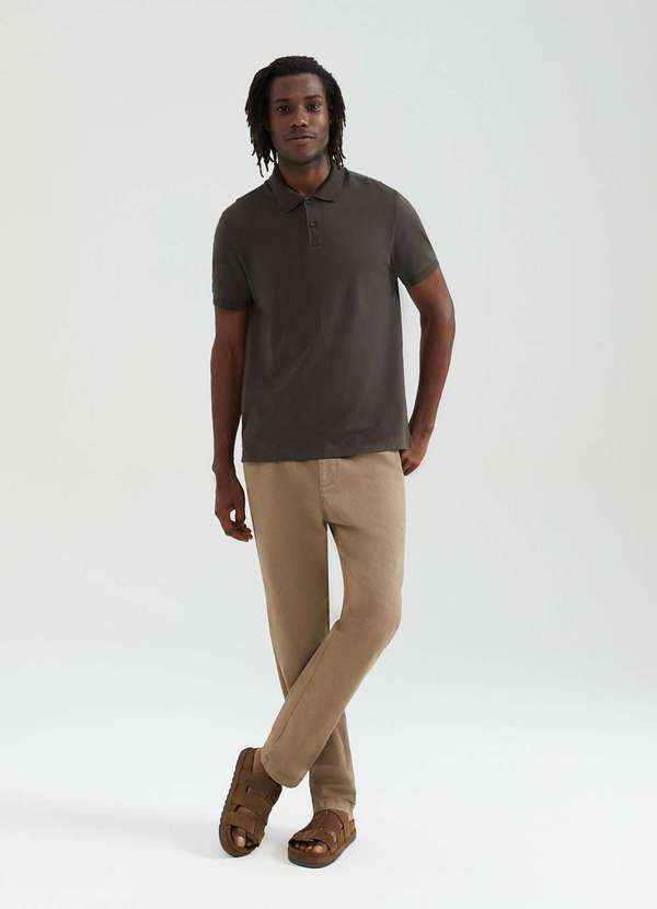 Hering - Camisa Polo Basica Masculina Manga Curta Pima Verde 2