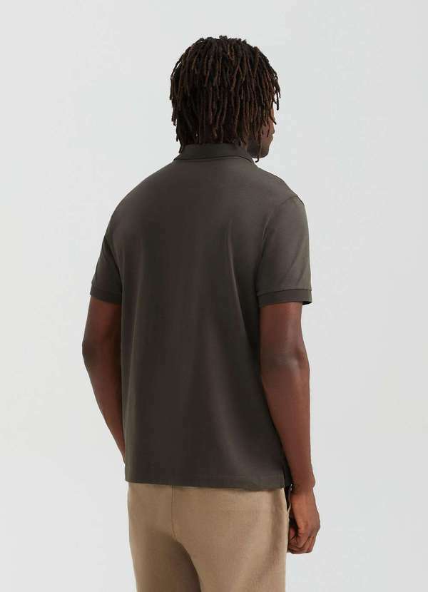 Hering - Camisa Polo Basica Masculina Manga Curta Pima Verde 3