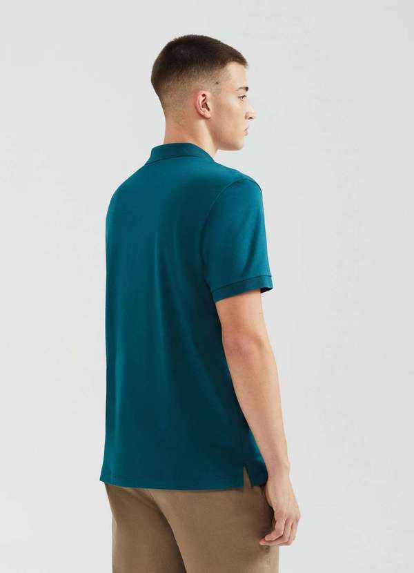 Hering - Camisa Polo Basica Masculina Manga Curta Pima Verde 3