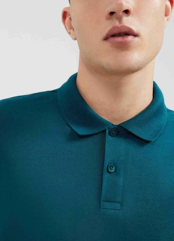 Hering - Camisa Polo Basica Masculina Manga Curta Pima Verde 4