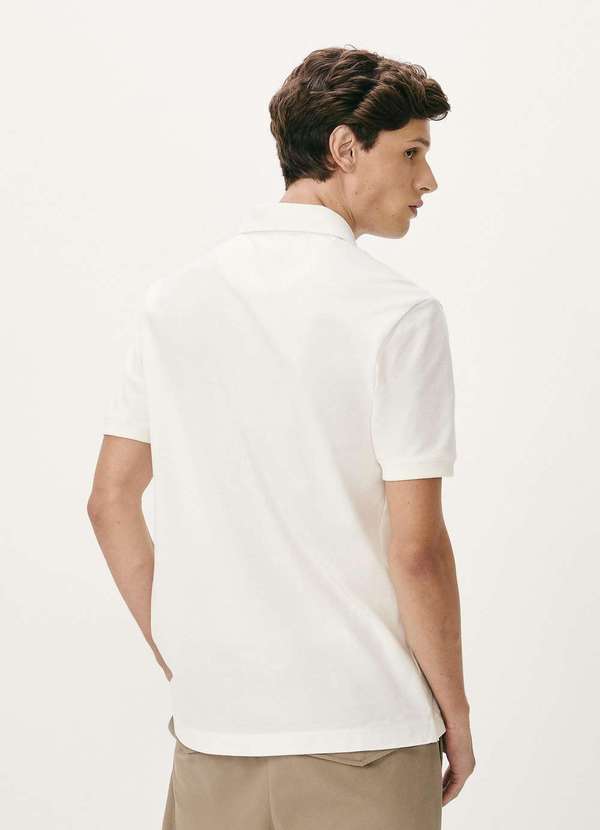 Hering - Camisa Polo Masculina em Piquet Pima Branco 3