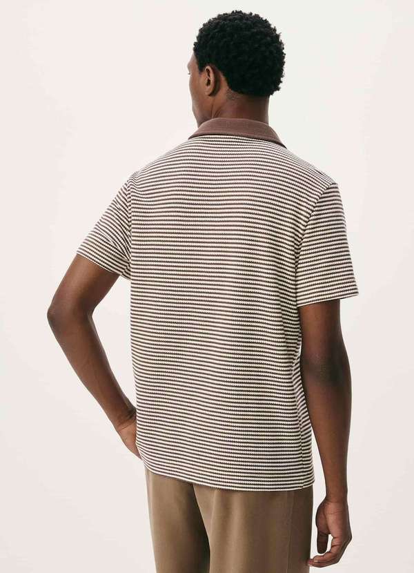 Hering - Camisa Polo Masculina Manga Curta Fio Tinto Bege 3