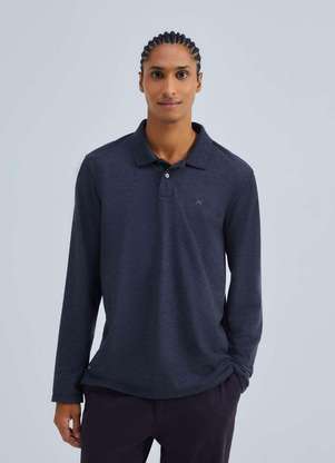 Hering - Camisa Polo Masculina Manga Longa em Piquet - HERING