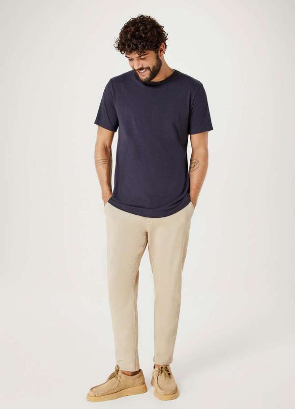 Hering - Camiseta Basica Manga Curta Masculina em Malha Azul 4