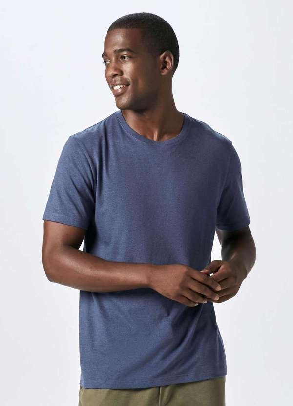 Hering - Camiseta Basica Manga Curta Masculina em Malha Azul 2