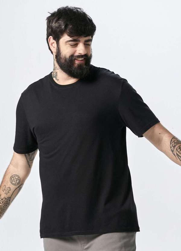 Hering - Camiseta Basica Manga Curta Masculina em Malha Preto 2
