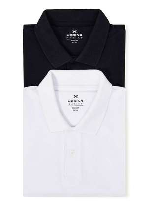 Hering - Kit com 2 Camisas Polo Basicas Masculinas em Piquet - HERING
