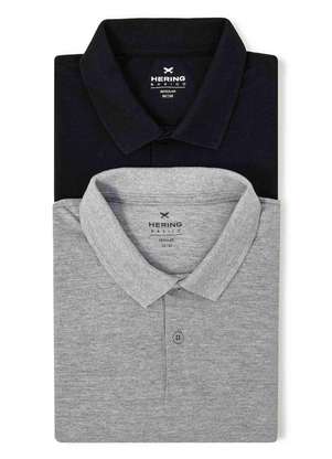 Hering - Kit com 2 Camisas Polo Basicas Masculinas em Piquet - HERING