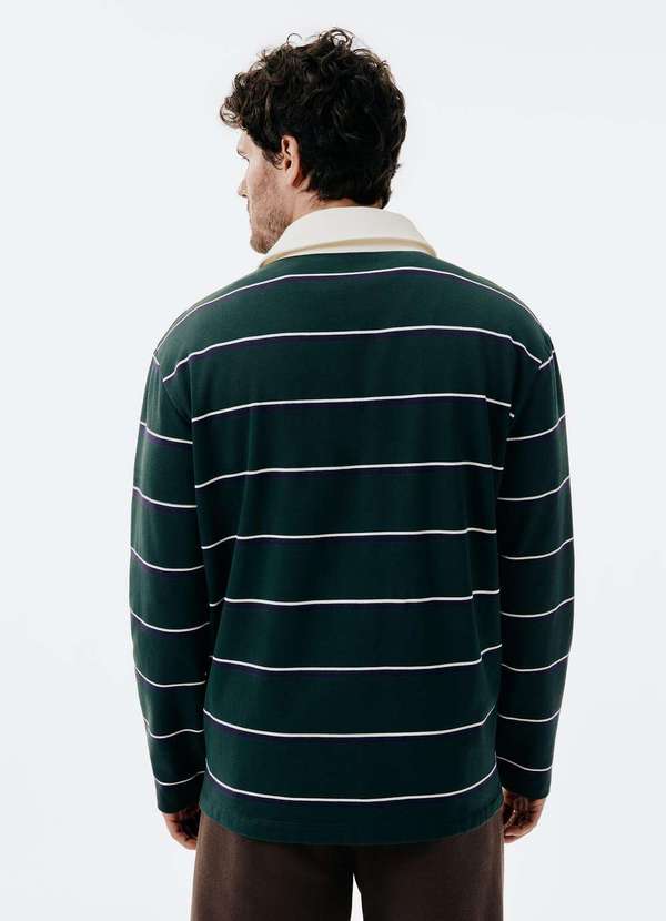 Hering - Polo Masculina Comfort Listrada Verde 3