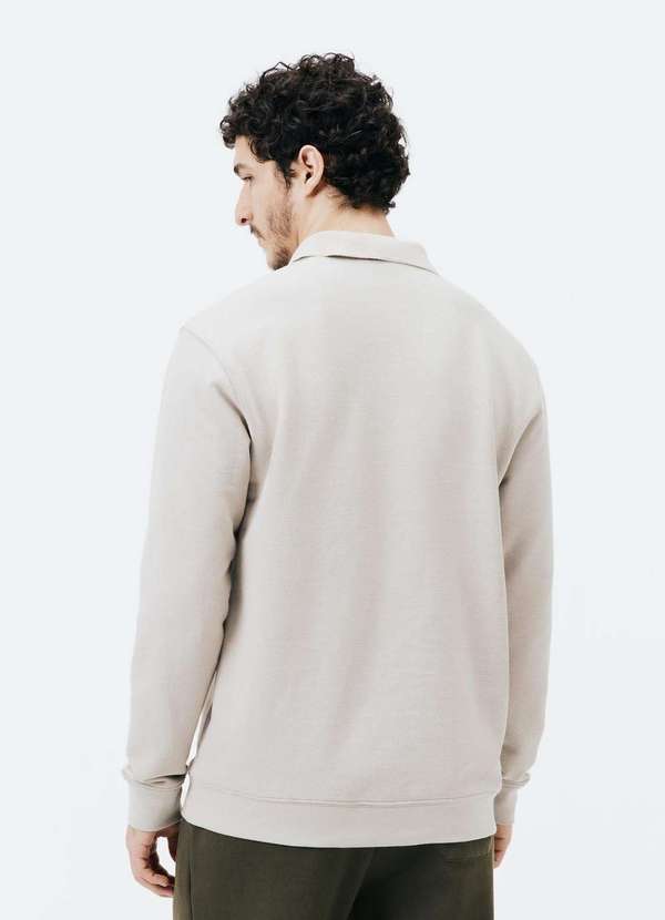 Hering - Polo Masculina Regular em Moletom Cinza 3