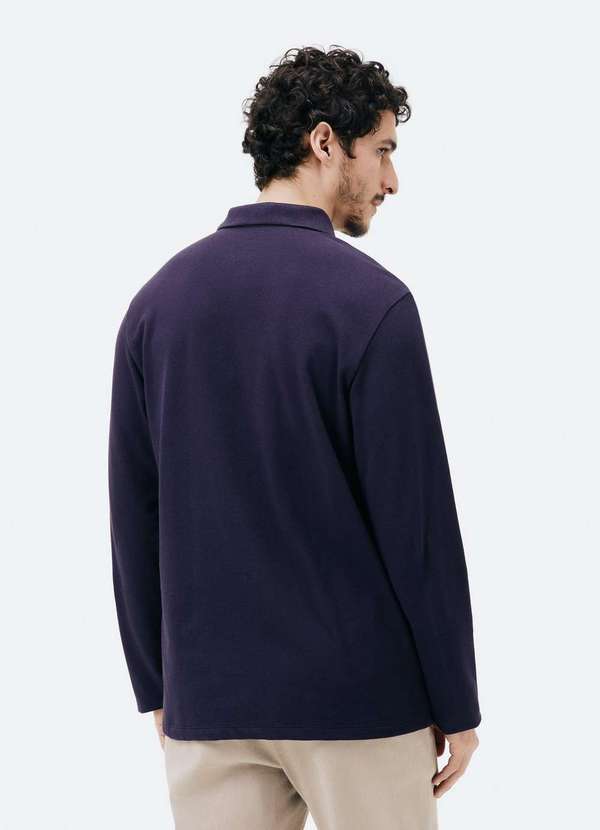 Hering - Polo Masculina Regular em Piquet Azul 3