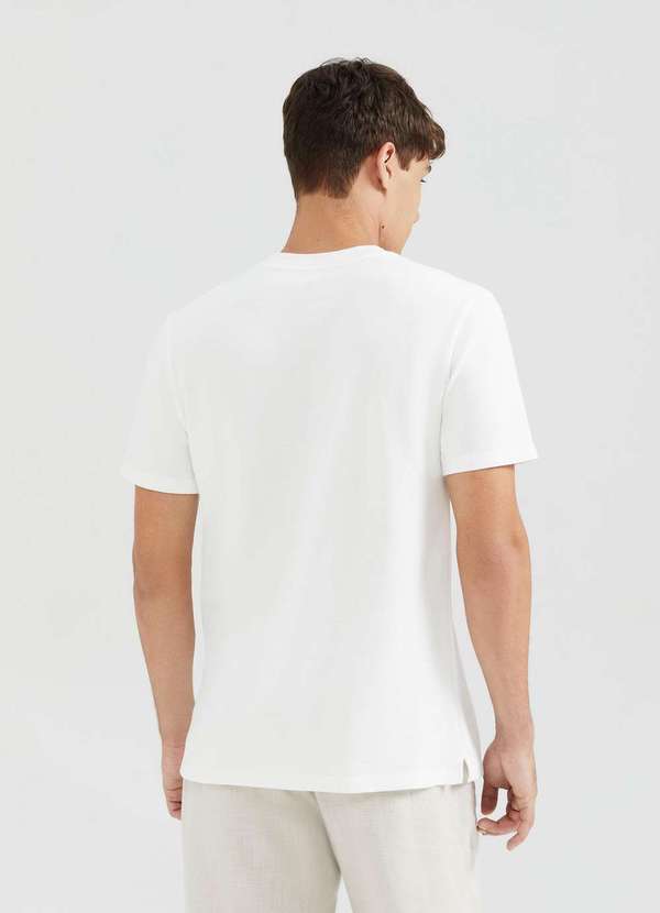 Hering - Camiseta Basica Henley Masculina Texturizada Branco 3