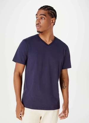 Hering - Camiseta Basica Masculina Manga Curta com Decote V World - HERING