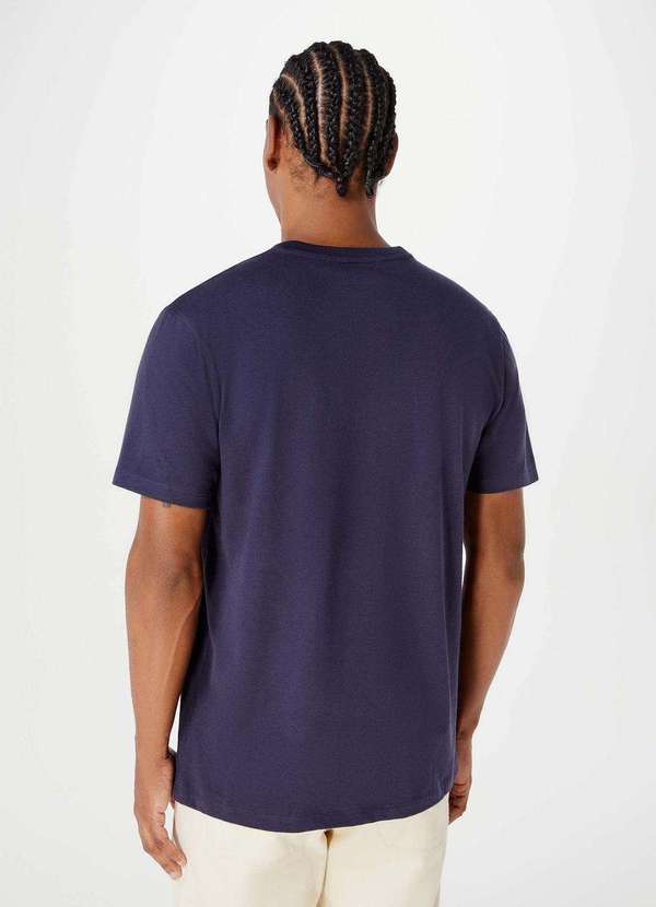 Hering - Camiseta Basica Masculina Manga Curta com Decote V World Azul 3