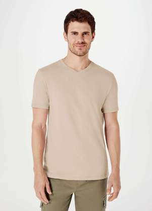 Hering - Camiseta Basica Masculina Manga Curta com Decote V World - HERING