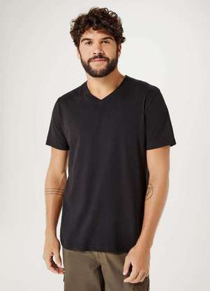 Hering - Camiseta Basica Masculina Manga Curta com Decote V World - HERING