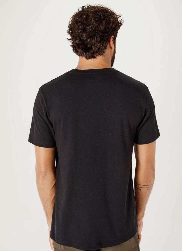 Hering - Camiseta Basica Masculina Manga Curta com Decote V World Preto 3