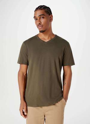 Hering - Camiseta Basica Masculina Manga Curta com Decote V World - HERING