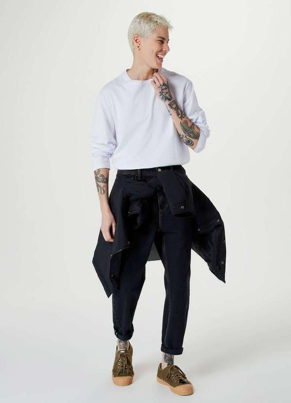 Hering - Camiseta Basica Masculina Manga Longa Comfort Super Cotton Branco 4