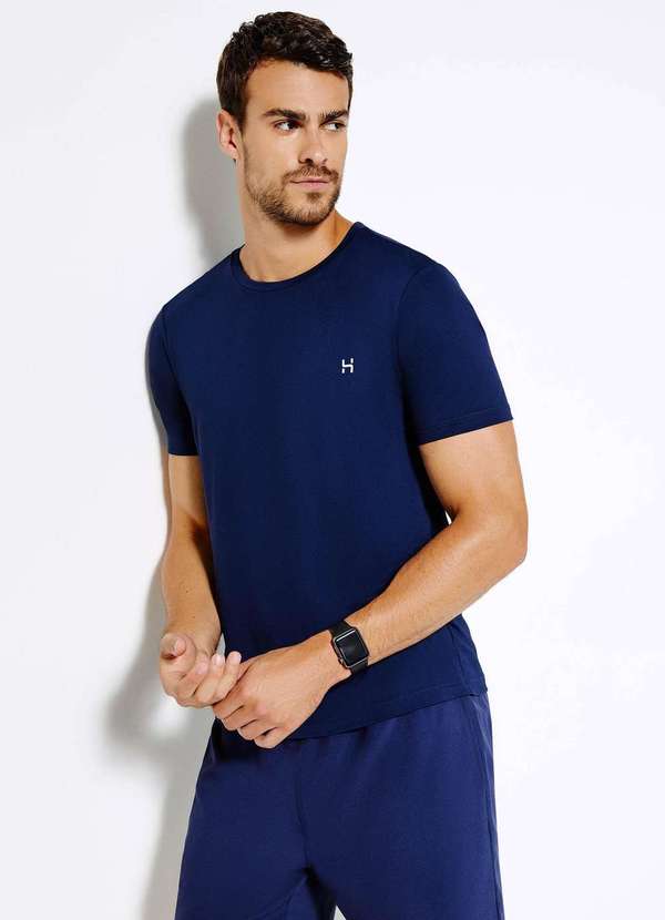 Hering - Camiseta Esportiva Masculina com Refletivo Azul