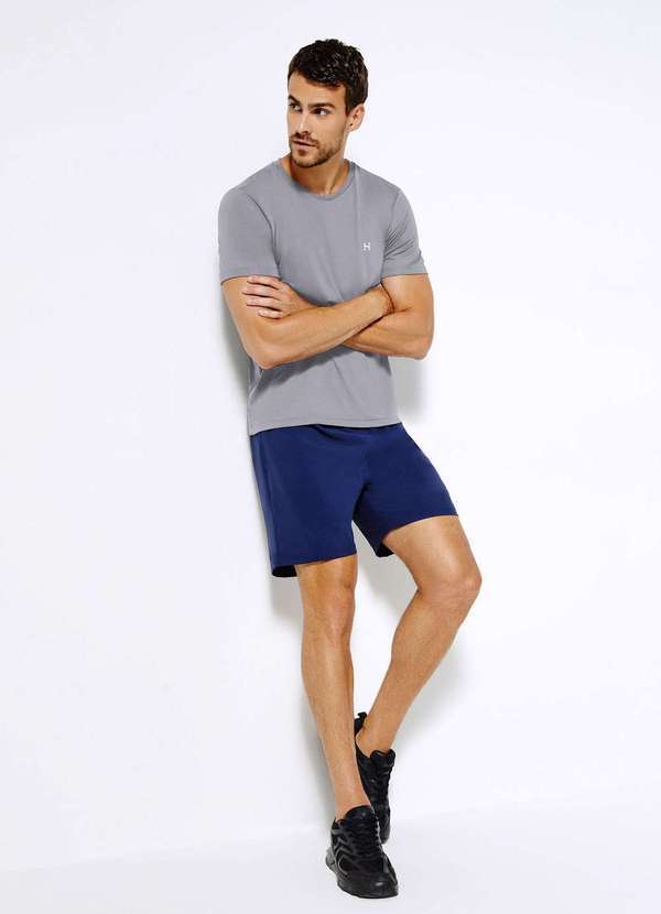 Hering - Camiseta Esportiva Masculina com Refletivo Cinza