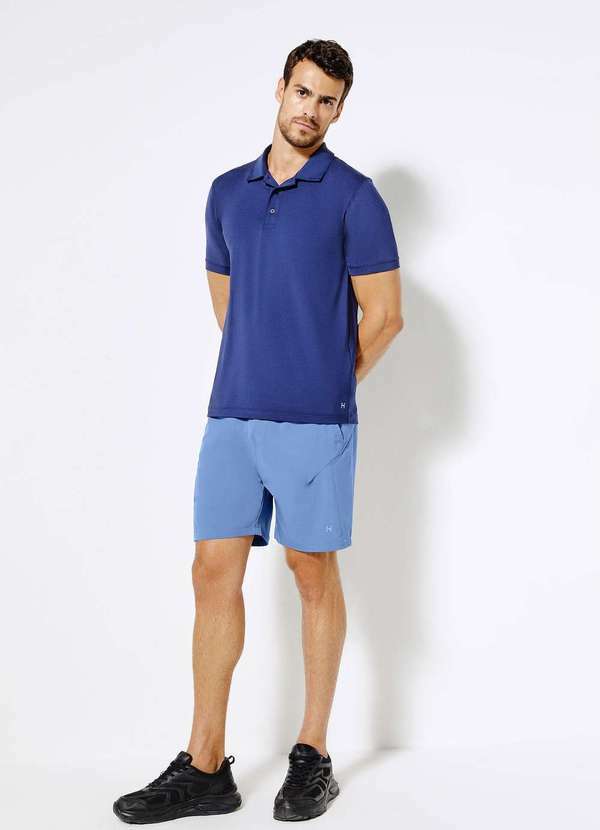 Hering - Camiseta Esportiva Masculina Gola Polo Azul