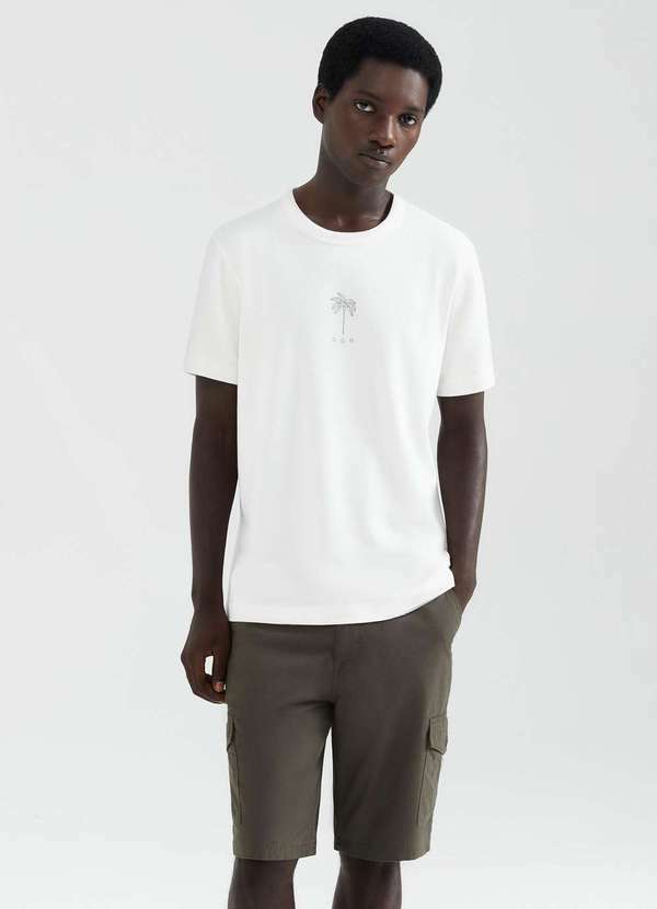 Hering - Camiseta Masculina Comfort Branco