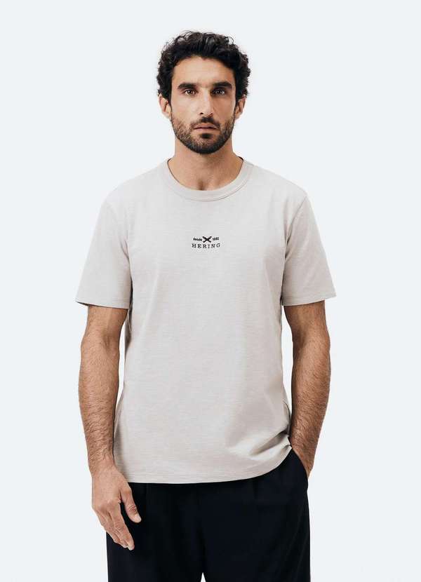 Hering - Camiseta Masculina Comfort Super Cotton Cinza