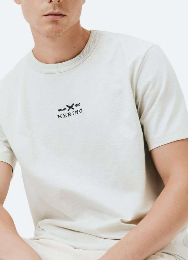 Hering - Camiseta Masculina Comfort Super Cotton Branco 2