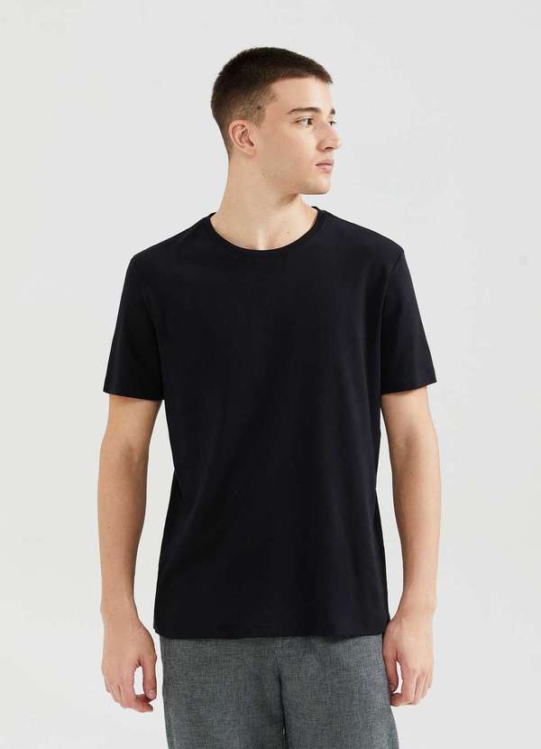 Hering - Camiseta Masculina Manga Curta Super Pima Preto