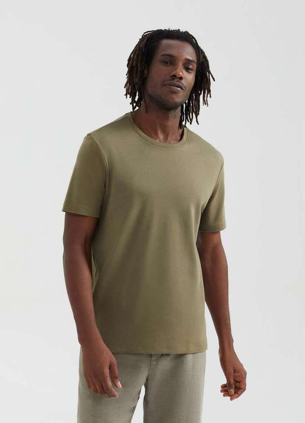 Hering - Camiseta Masculina Manga Curta Super Pima Verde