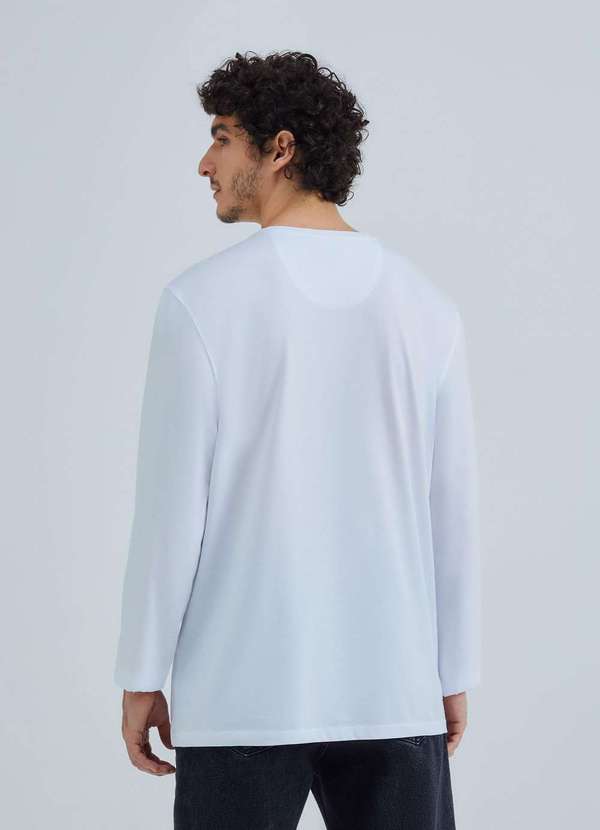 Hering - Camiseta Masculina Manga Longa Algodao Pima Branco 3