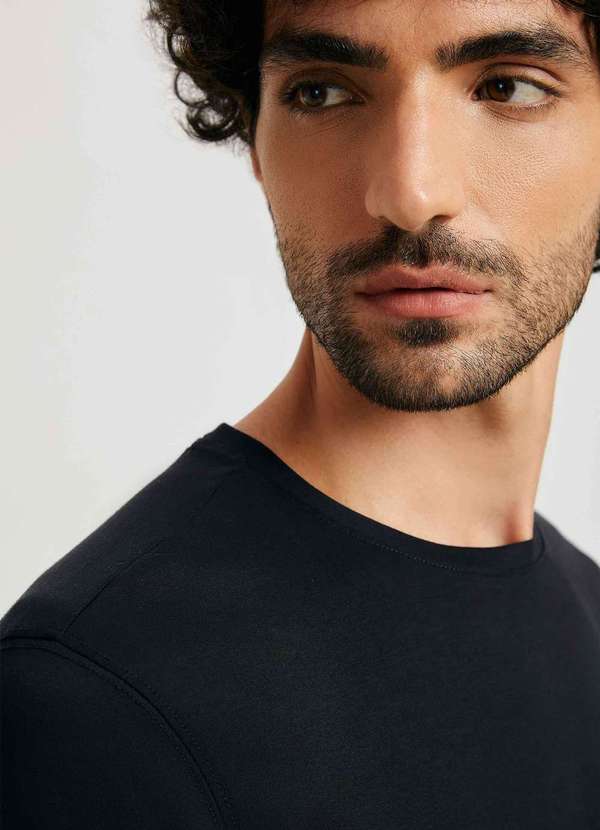 Hering - Camiseta Masculina Manga Longa Algodao Pima Preto 2