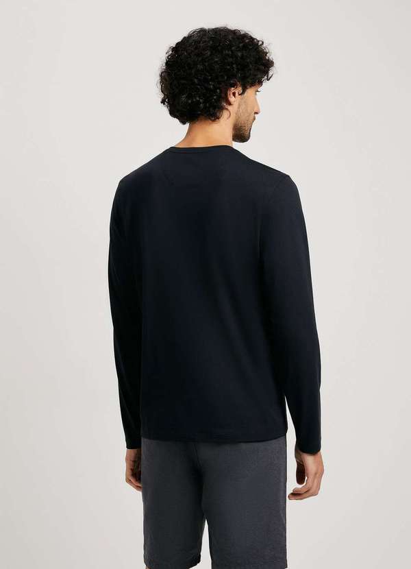 Hering - Camiseta Masculina Manga Longa Algodao Pima Preto 3