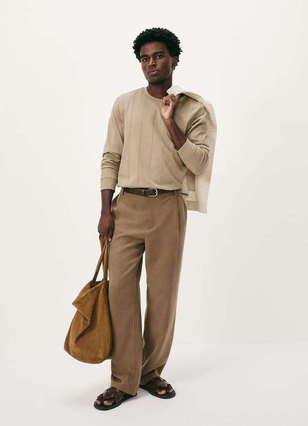 Hering - Camiseta Masculina Manga Longa Texturizada Marrom 3