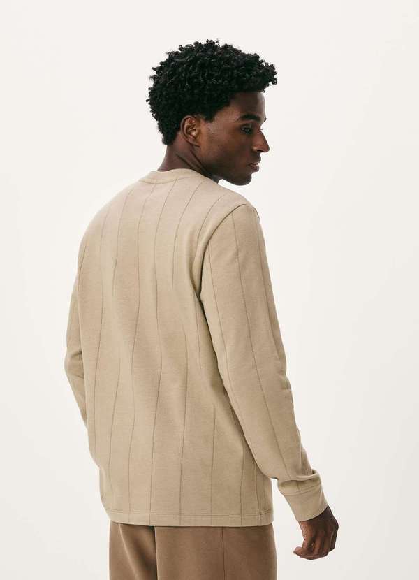 Hering - Camiseta Masculina Manga Longa Texturizada Marrom 2