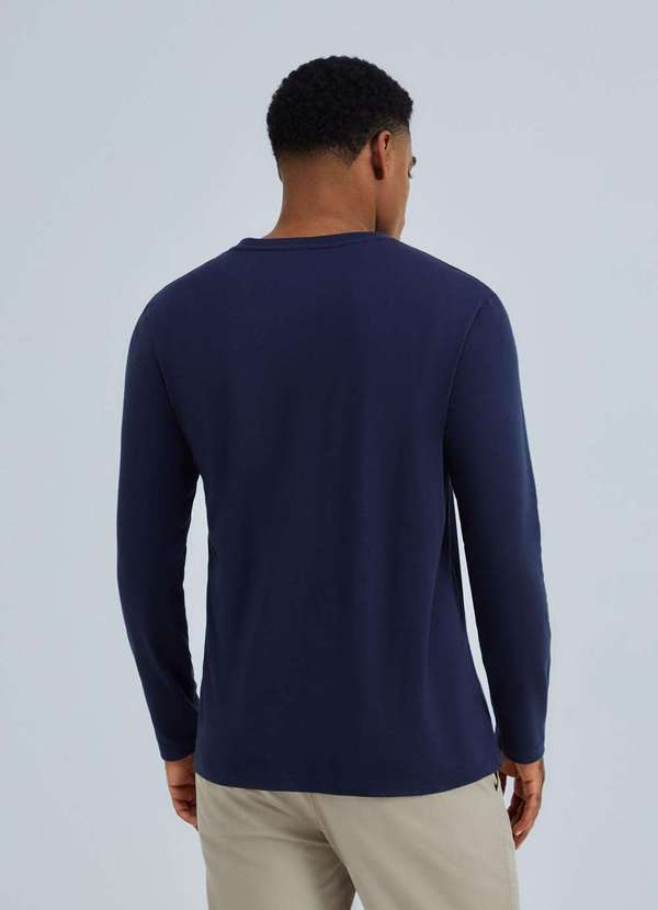 Hering - Camiseta Masculina Manga Longa World Azul 4