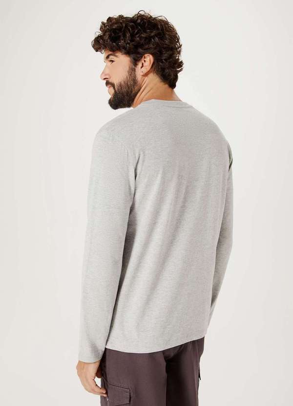 Hering - Camiseta Masculina Manga Longa World Cinza 3