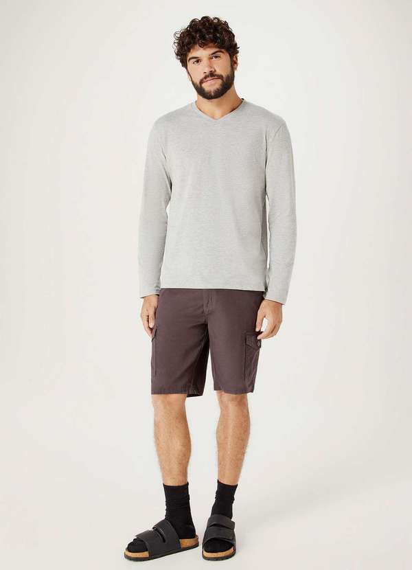 Hering - Camiseta Masculina Manga Longa World Cinza 4